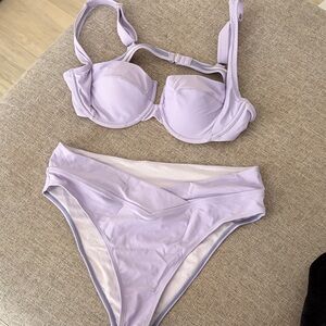 Cupshe Light Purple Underwire Bikini Set
